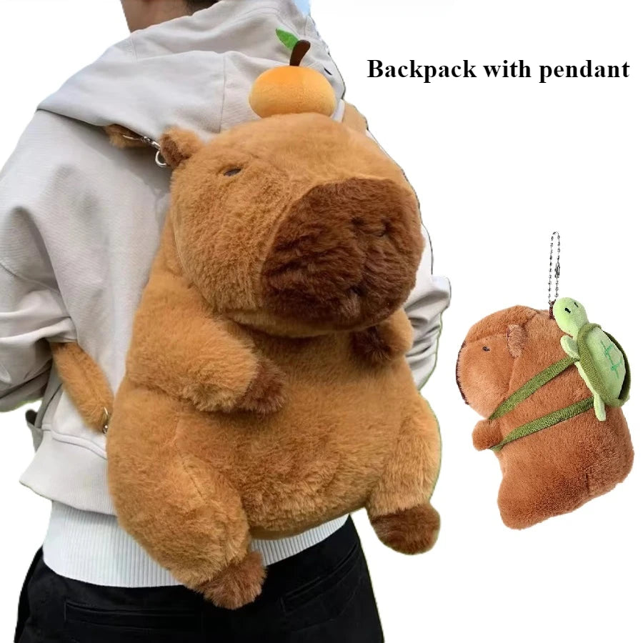 Kawaii Capybara Plush Backpack Soft Shoulder Bag