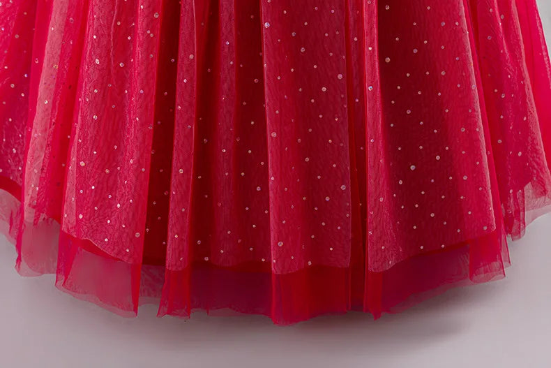 Girls Princess Dress - Fluffy Tulle Ball Gown with Bow Belt First Birthday Party Dress, Flower Girl Wedding Outfit