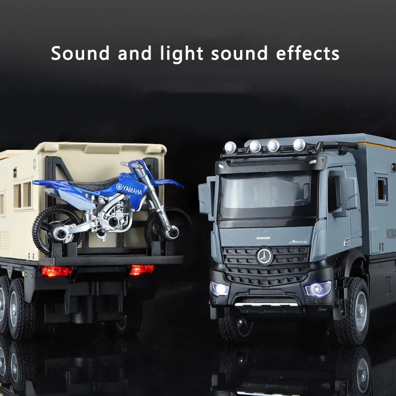 RV Toy Car Model Alloy Diecasting Pull Back with Sound Light High Simulation Models Vehicles for  Gifts
