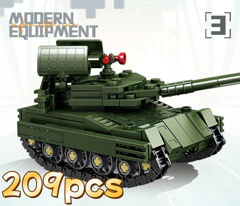 8IN1 Military WW2 War T90 Battle Tank  Building Blocks Army Weapon Bricks Educational Toys For s s Games