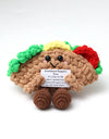 3 Pcs Positive Crochet Hedgehog Doll with Affirmation Card Home Room Decoration Funny Handmade Plush Doll Ornaments Christmas Gifts