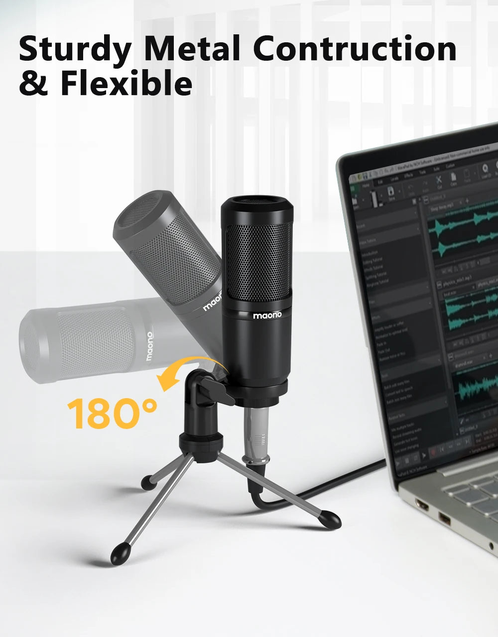 PM360TR Condenser Microphone Podcast Microphone 3.5mm Mic for Computer,Laptop,Phone,Sound Card,YouTube,Gaming,Recording