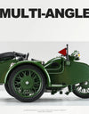 1/10 Alloy Retro Tricycle Side-car Motorcycle Model Diecast Metal Classic Military Motorcycle Model Sound and Light Toy Gift