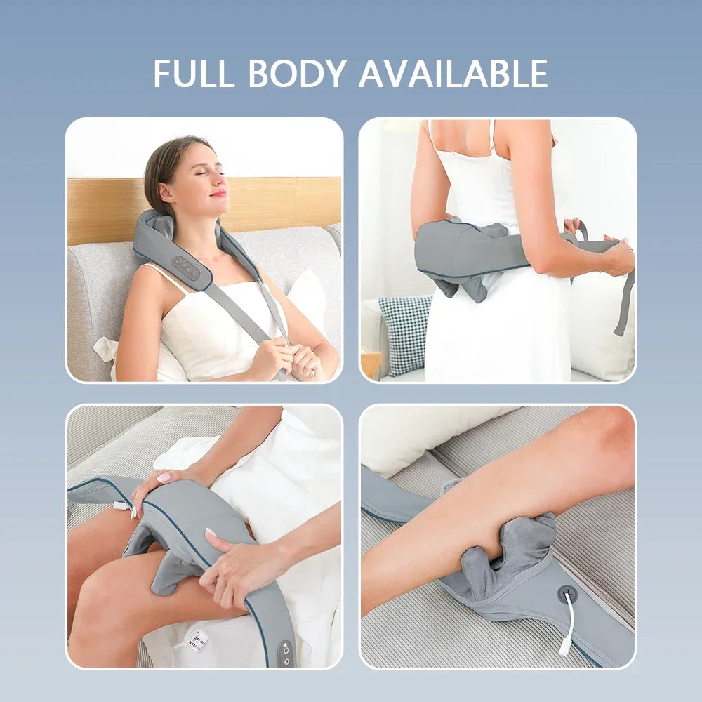 1PC Wireless Neck And Back Massager Neck And Shoulder Kneading Massage Shawl Neck Cervical Relaxing Trapezius Massager