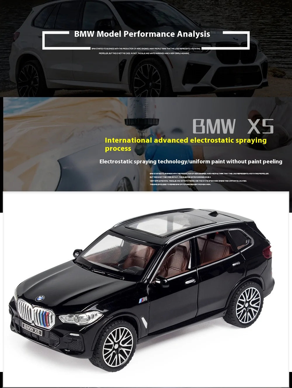 1/32 Scale BMW X5 SUV Alloy Car Diecast Model Pull Back  Toy Collection Of Hobby Decorative Fine Ornaments Gifts