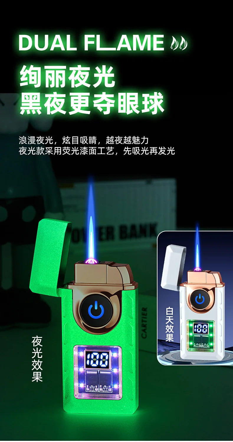 Gas Electronic Dual-Use Lighter, Intelligent Digital Display Machine Core, High-Grade Metal Lighter, Cigarette Accessories, New