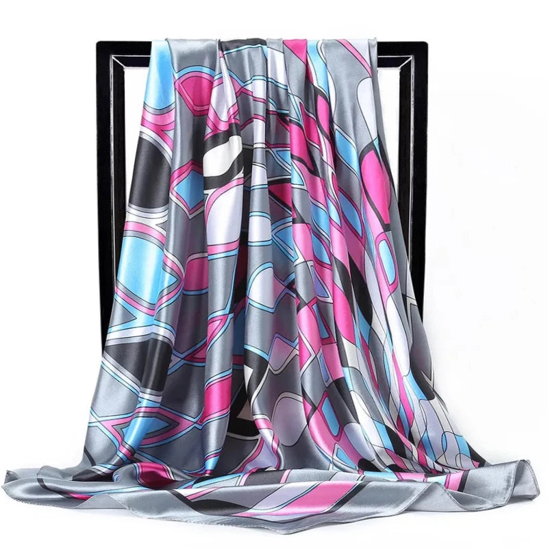 Scarves For Women Print Silk Satin Head Scarf Female Luxury Brand Square Shawl Large Hijab Scarfs