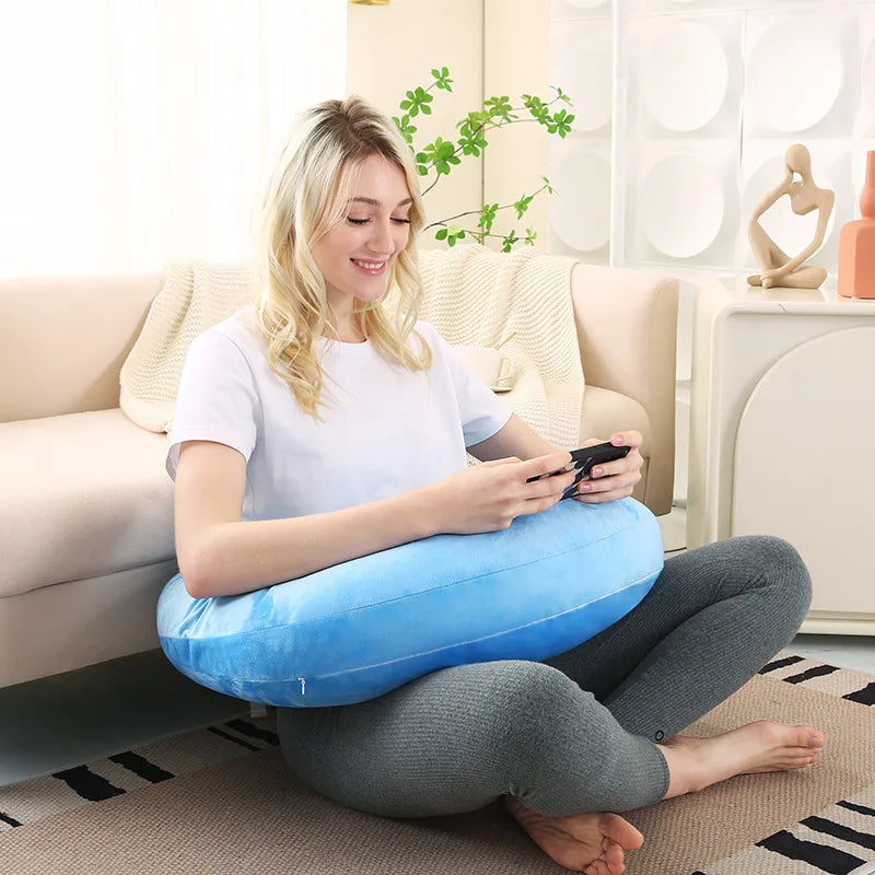 Ergonomic U-Shaped Gaming Pillow with Adjustable Arm Rest Support for Adults lap Cushion Reading Comfort Portable Design