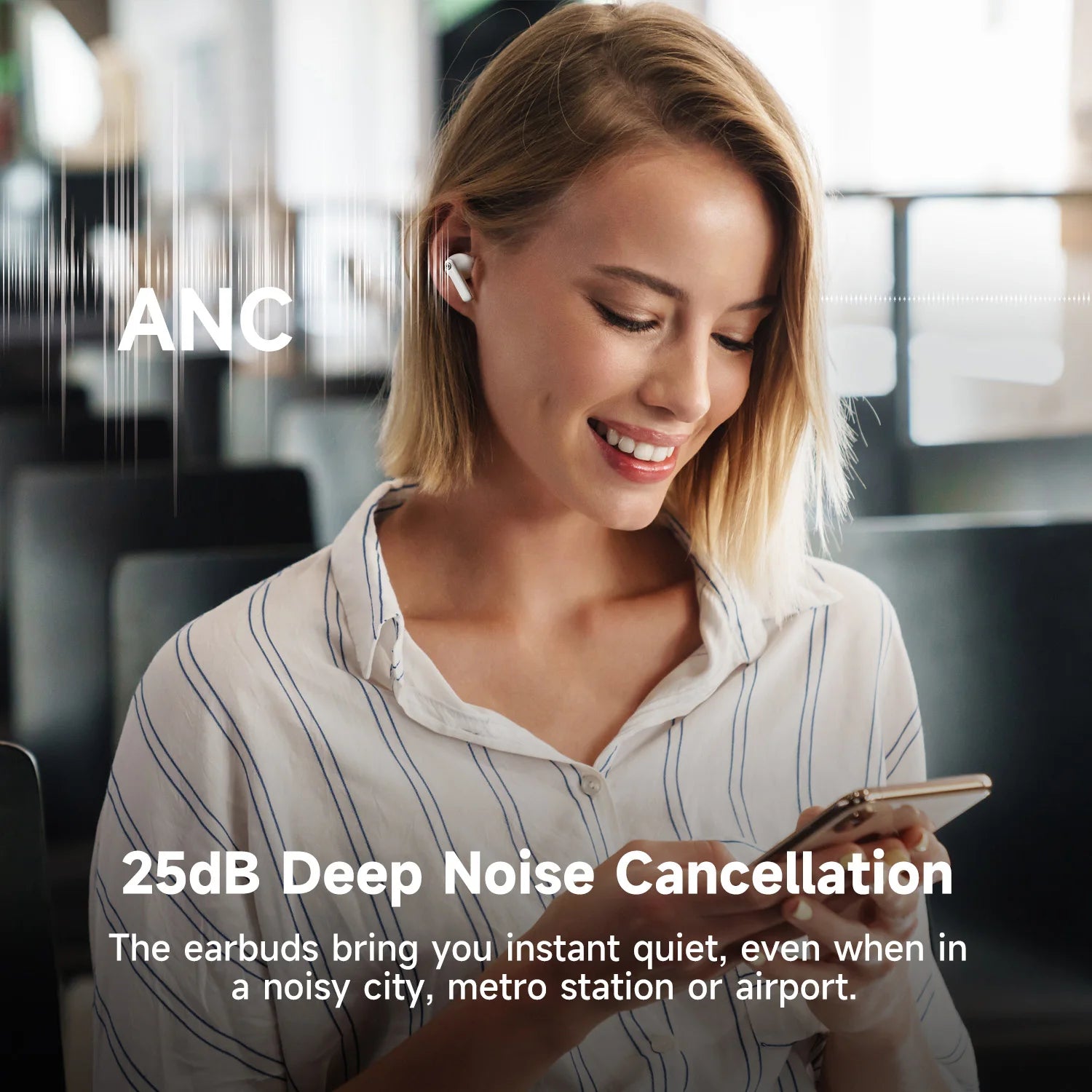 SuperEQ S10 ANC Bluetooth 5.4 Earphones Wireless TWS Active Noise Cancelling Headphones Earbuds With ENC Mics Game Mode