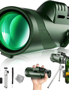 80X100 Hd Monocular Telescope Long Range Zoom Bak4 Prism Telescope with Tripod Phone Clip Hunting Camping Bird Watching Hiking