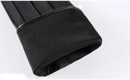 Spring Gloves Men Real Leather Gloves Touch Screen Black Real Sheepskin Thin Warm Driving Gloves