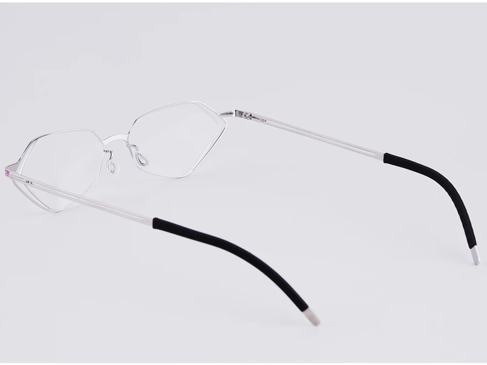 Diamond Shape Titanium Polygon Eyeglasses Frame