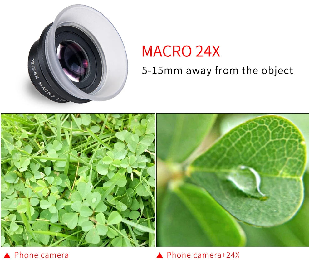 12X 24X Super Macro Smartphone Lens with Universal Clip
