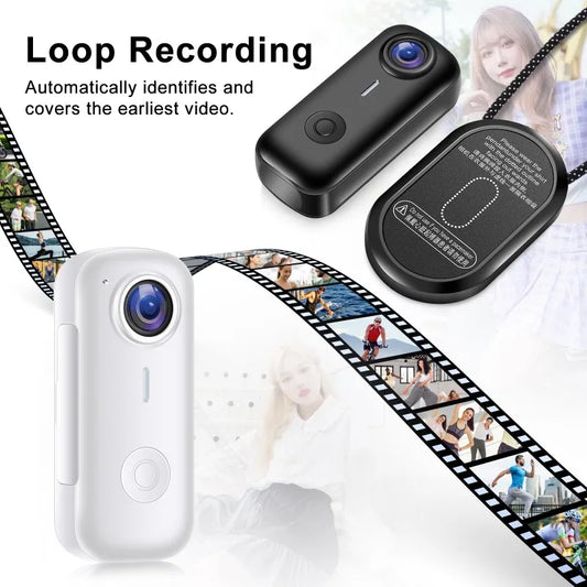 Pocket 2K Mini Magnetic Wearable Action Camera 120 Degree Wide Angle WIFI Hands Free Thumb Cam for Cycling Vlog Outdoor Recording