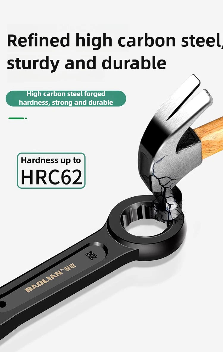 Heavy-duty  Box End Wrench, Single-head Opening Straight Handle Box End Wrench, for Auto Repair 24/30/32/36/41/46/50 Wrench Tool