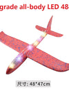 48cm LED DIY Kids Toys Hand Throw Flying Glider Planes Foam Aeroplan Model Party Bag Fillers Flying Glider Plane Toys Kids Game