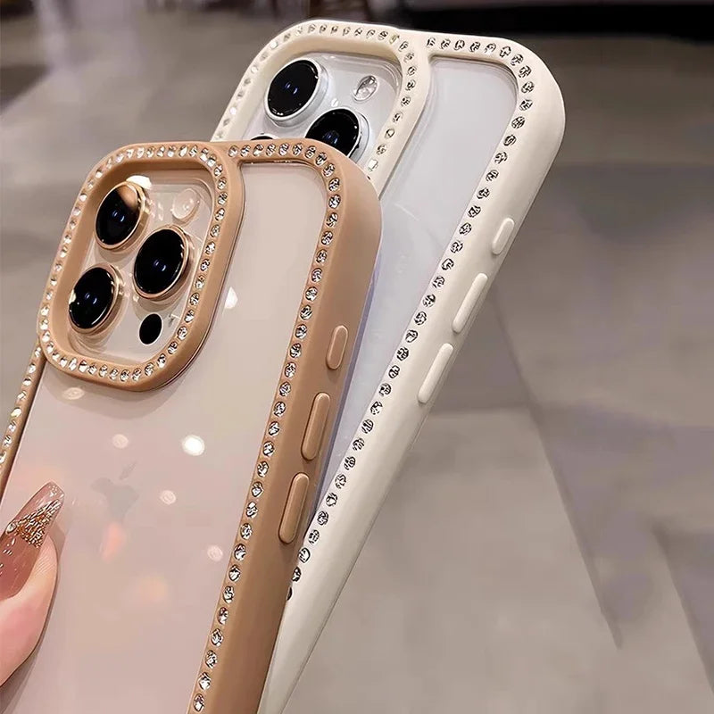 Luxury Bling Rhinestone Diamond Phone Case For iPhone 17 16 Pro Max Cases iPhone 15 14 Air Shockproof Cover