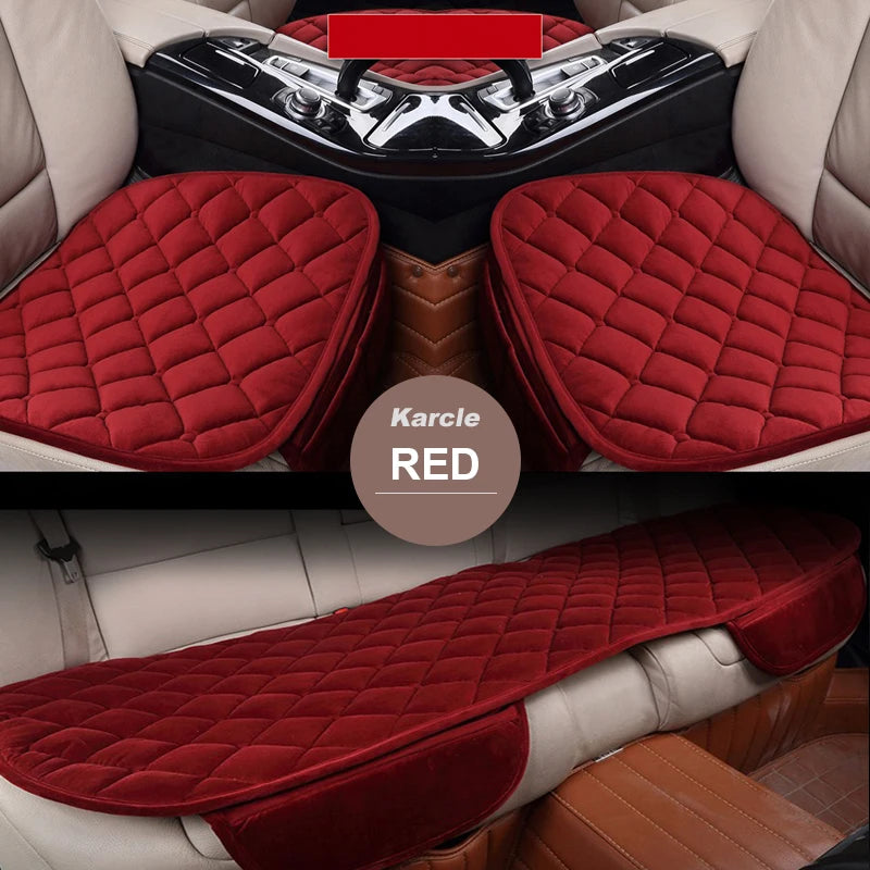 Plush Winter Car Seat Cover Warm Flocking Cloth Seat Cushion