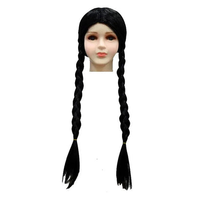 Girl Princess Elsa Anna Wig Kid Halloween Party Carnival Disguised Belle Wednesday Mermaid Rapunzel Aurora Snow White Ariel Hair