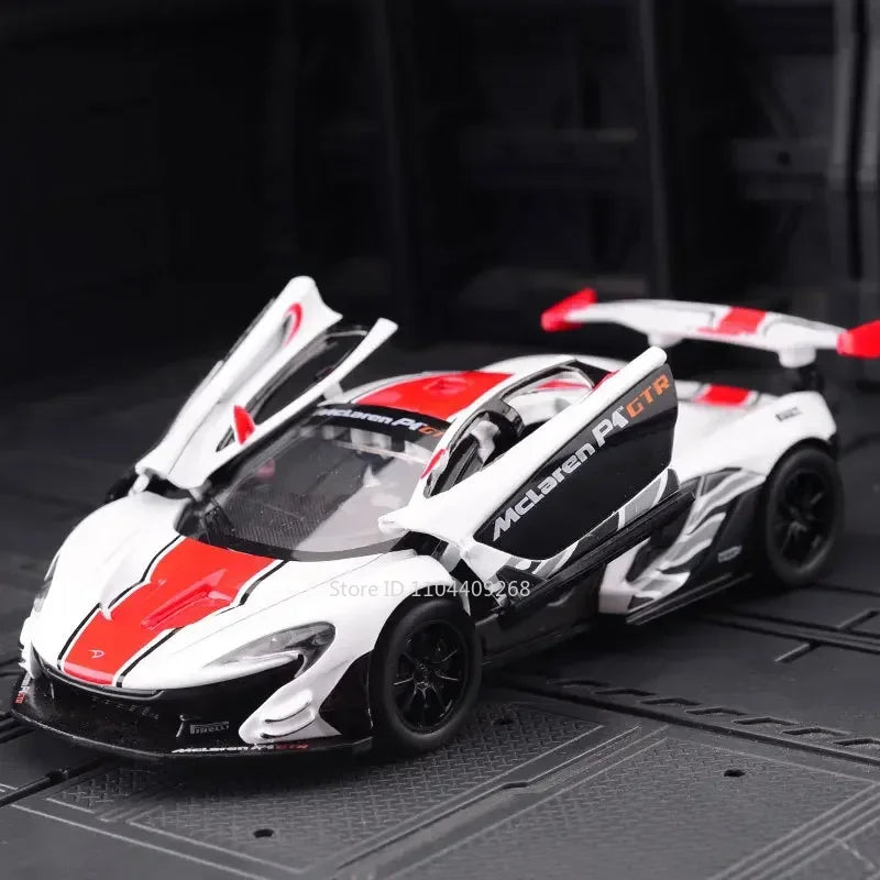 1:32 Scale Senna P1 Alloy Car Model Toy Simulation Sound Light Supercar Diecast Metal Vehicles Collection Birthday Gifts