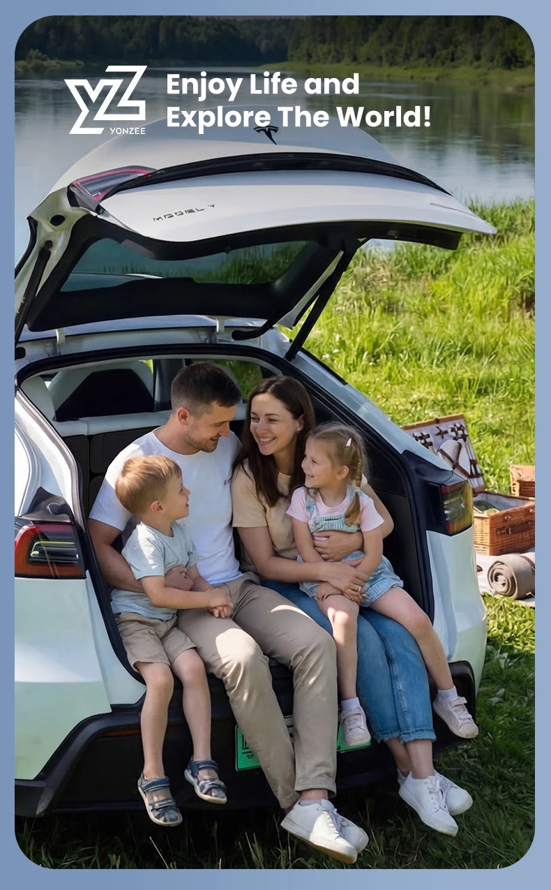 Nappa Leather Full Coverage Trunk Mat Set for Tesla Model Y Juniper 2025 2026 7 Piece Cargo Liner