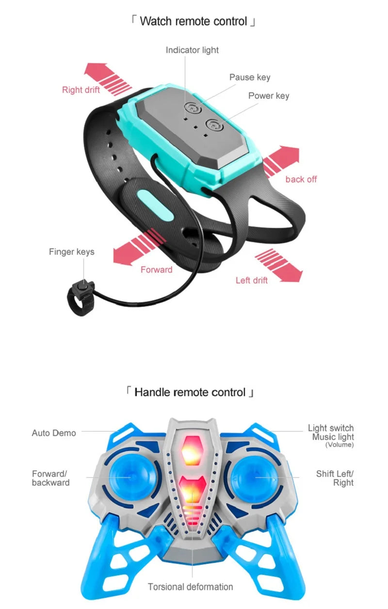 1 to 20 Scale Gesture Sensor 4WD Rotating Stunt Drift Remote Control Car