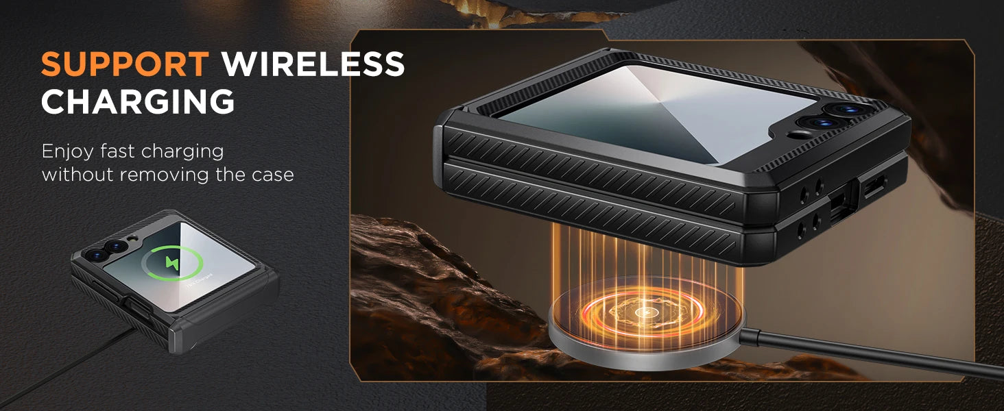 for Z Flip 6 Case with Kickstand Belt-Clip Hinge Protection Cover Screen Protector Military Grade Shockproof Phone Case