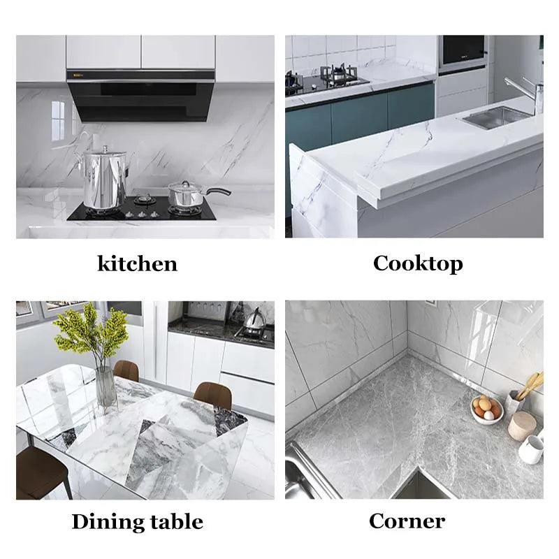 Wood Grain Cabinet Self-adhesive Wall Stickers Flame Retardant Waterproof Renovation Kitchen Anti-smoke Protective Film