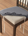 4pcs/set Stretch Dining Chair Seat Covers Jacquard Elastic Upholstered Chairs Cushion Slipcover Anti-Dirty Protector Removable