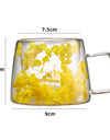 Double Wall Transparent Glass Coffee Cup with Handle Double-layer Heat Insulation High Temperature Juice Milk Cup