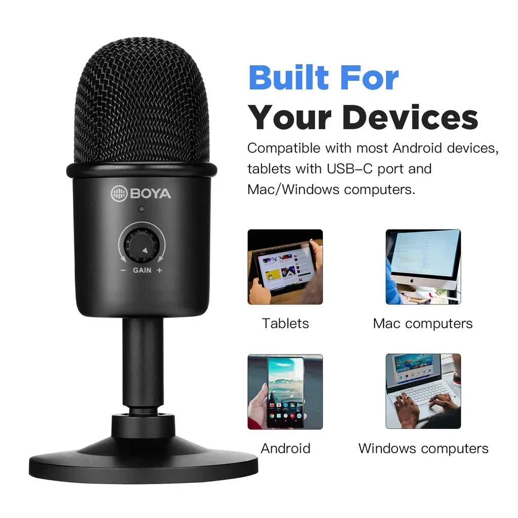 SB Condenser Desktop Microphone With Recording for Laptop Windows Mac Studio Video Mode for Youtube Live Streaming