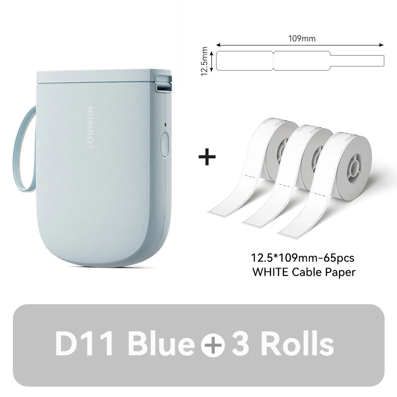 D11 Mini Label Printer 300DPI, Bluetooth Wireless Inkless Sticker Maker, Portable Label Machine for Name Tags, Kitchen & Home