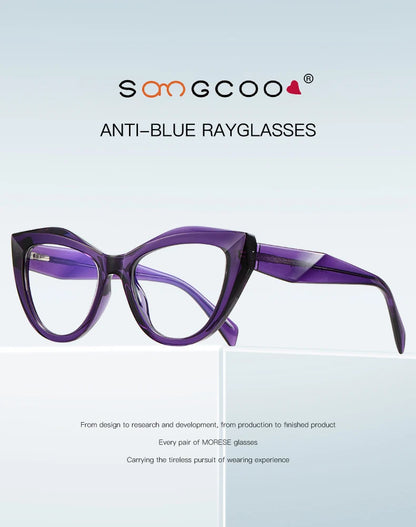 HONGMEI Unique Design Myopia Prescription Glasses Women Cat Eye Hyperopia Reading Anti Blue Light Optical Eyeglasses Frame2166