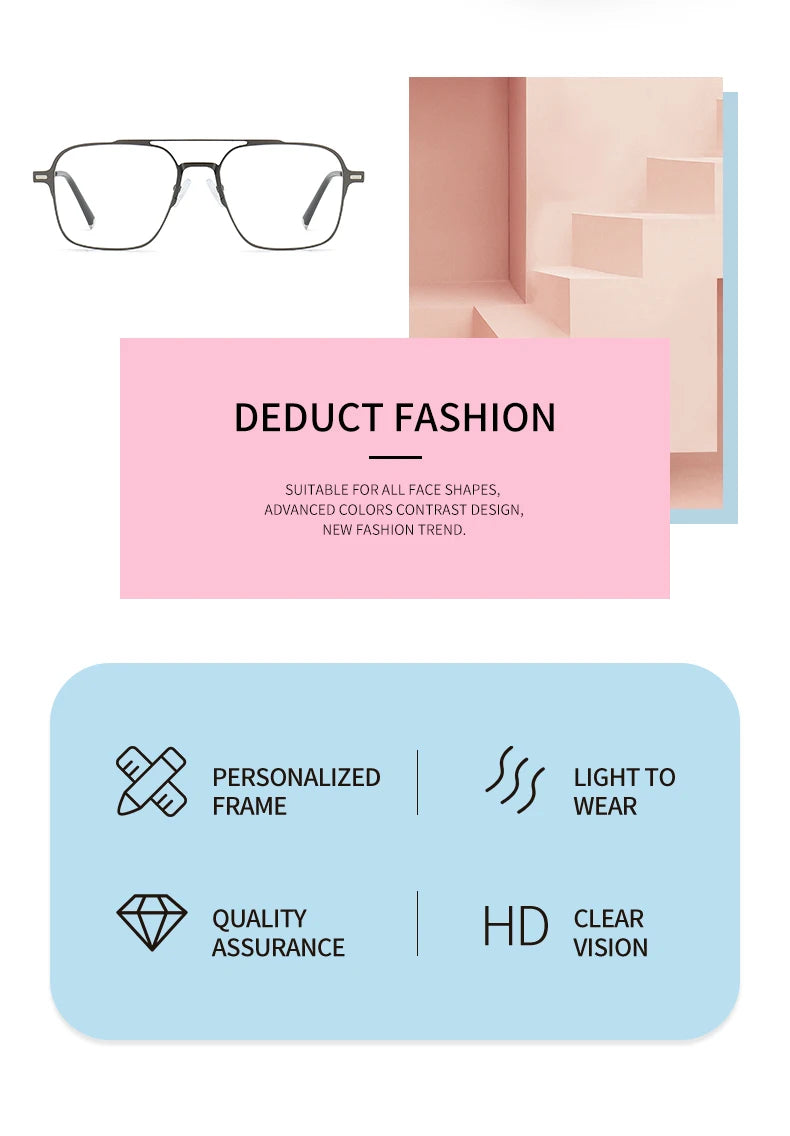 Titanium 3 In 1 Magnetic Clip On Polarized Sunglasses UV400 Optical Computer Glasses for Men Women
