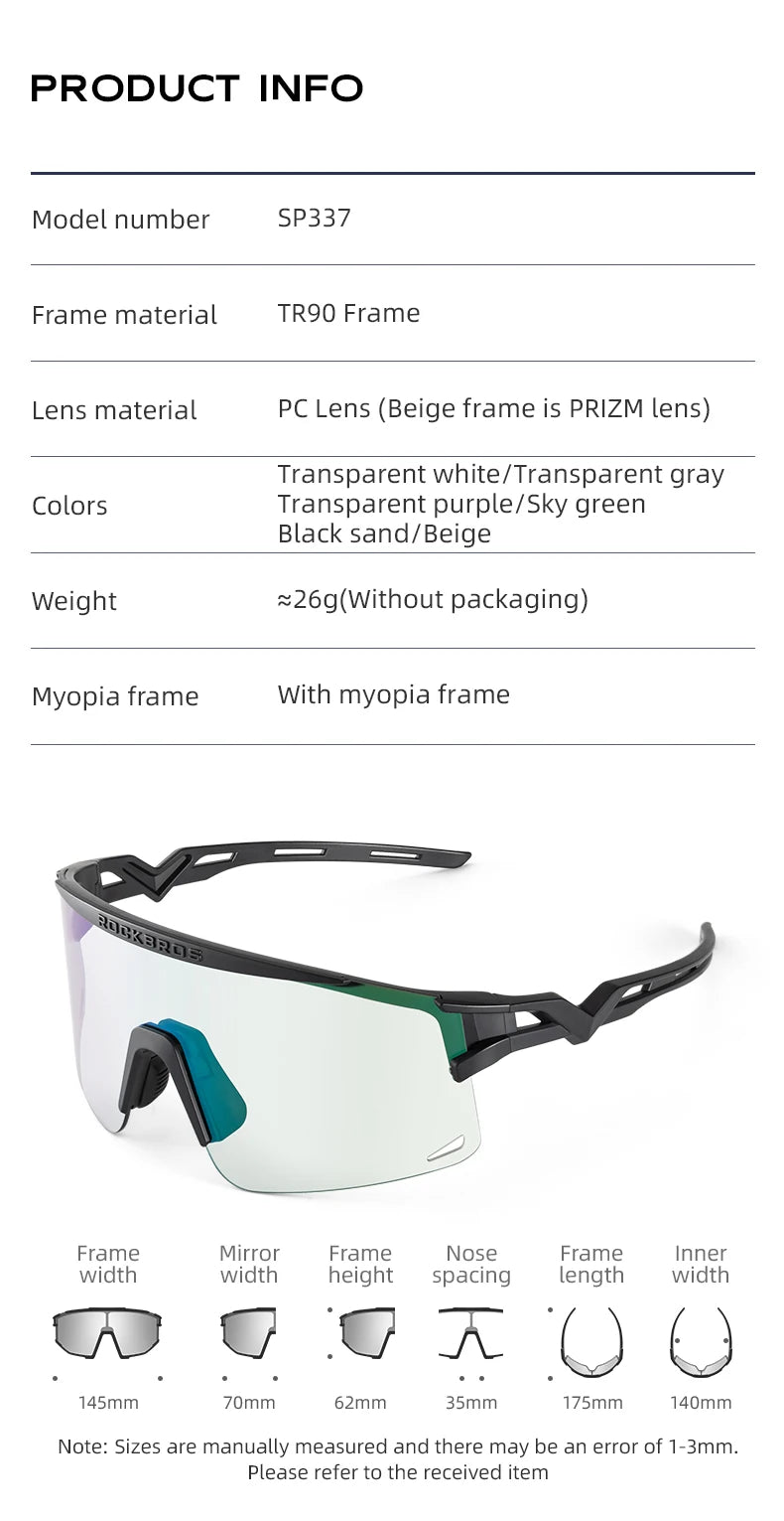 Bicycle Glasses Polarized / Photochromic Lens Bike Sunglasses Men Women UV400 Sports MTB Road Cycling Goggles Glasses