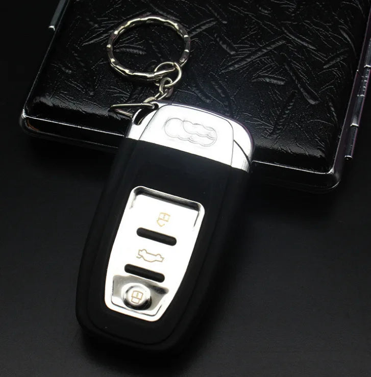 Keychain Windproof Lighter Cool Car Key Model Black Technology Multifunctional Igniter Gift Boyfriend A Trendy Look