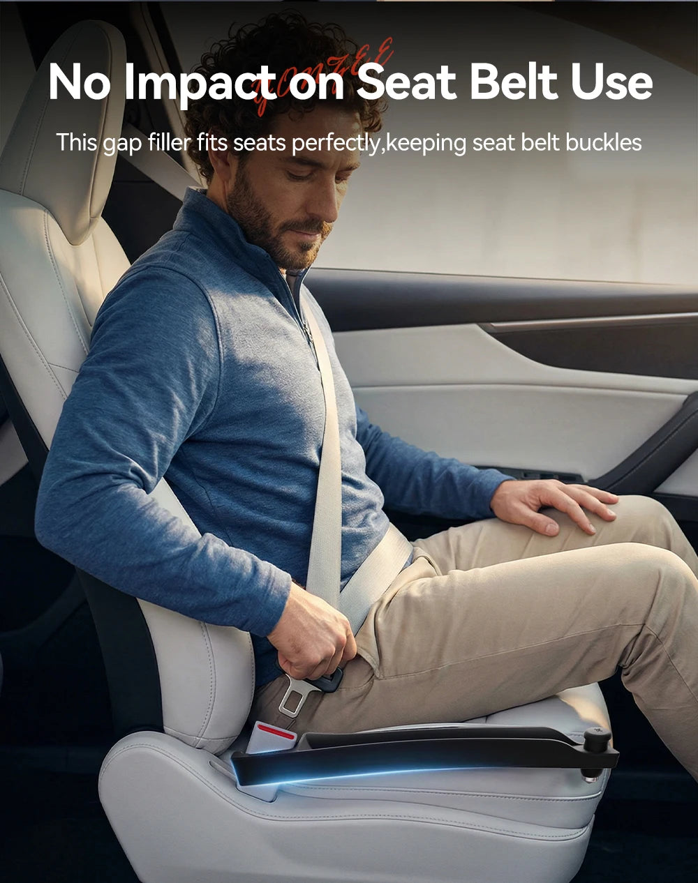 Car Seat Gap Filler with Emergency Safety Hammer for Tesla and All Vehicles