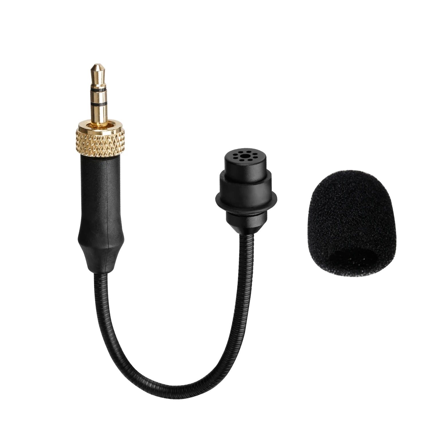 3.5mm TRS Locking-Type Gooseneck Omnidirectional Flexible Audio Microphone for Wireless Lavalier Microphone System BY-UM2