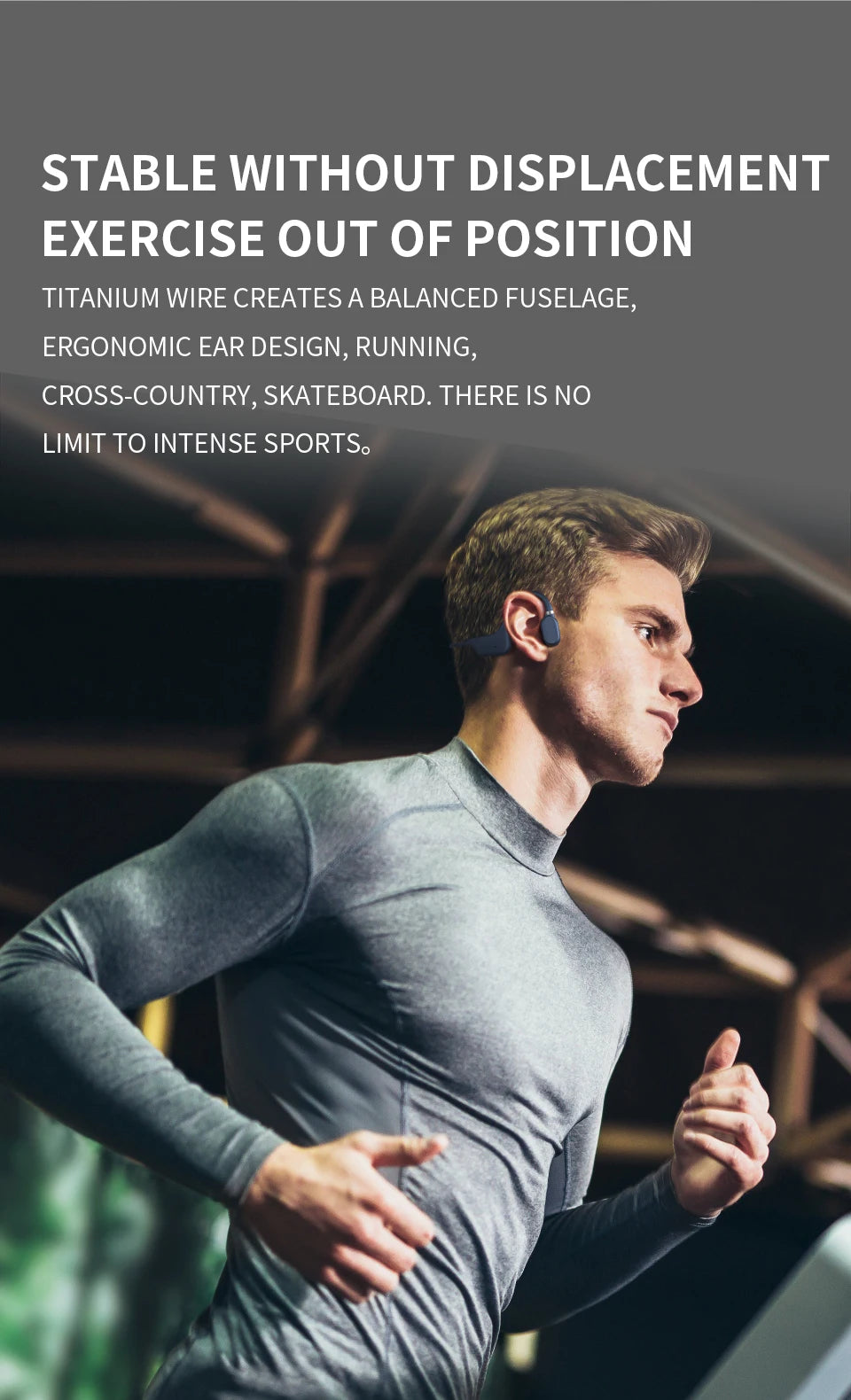 A5X True Bone Conduction Earphone Open Ear Bluetooth Wireless Sport Headphones Waterproof Headset 3D Stereo Sound