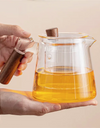 600ml Walnut Wooden Handle Lid Filter Glass Teapot Tea Water Separation Glass Tea Pot Office Kung Fu Tea set Teaware