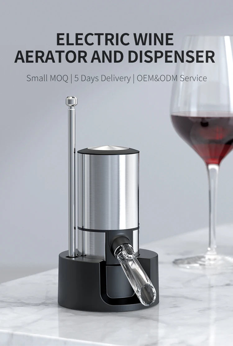 Automatic Wine Decanter Dispenser With Base Quick Sobering Electric Wine Decanter Aerator Pourer For Bar Party Kitchen Bar Tools