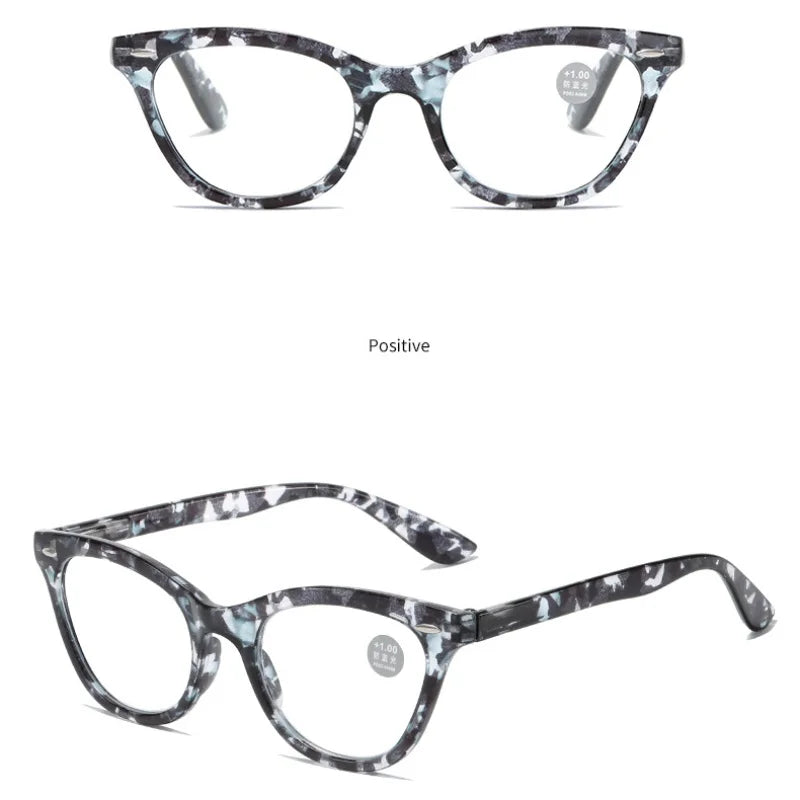 Retro Women Reading Glasses Cat Eyes Anti Blue Light Reading Eyeglasses Fashion Presbyopia Hyperopia Eyewear +1.0 +2.0 +3.0
