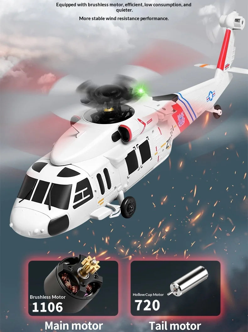 Remote Control Military Helicopter With Brushless Motor And Optical Flow Positioning