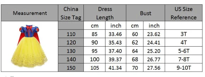 Snow White Princess Dress Mesh Clothes Vestidos Kids Christmas Halloween Carnival Cosplay Costume