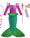 Fancy Princess Dress Ariel Little Mermaid Clothing Girls Party Vestidos Carnival Children Cosplay Costume