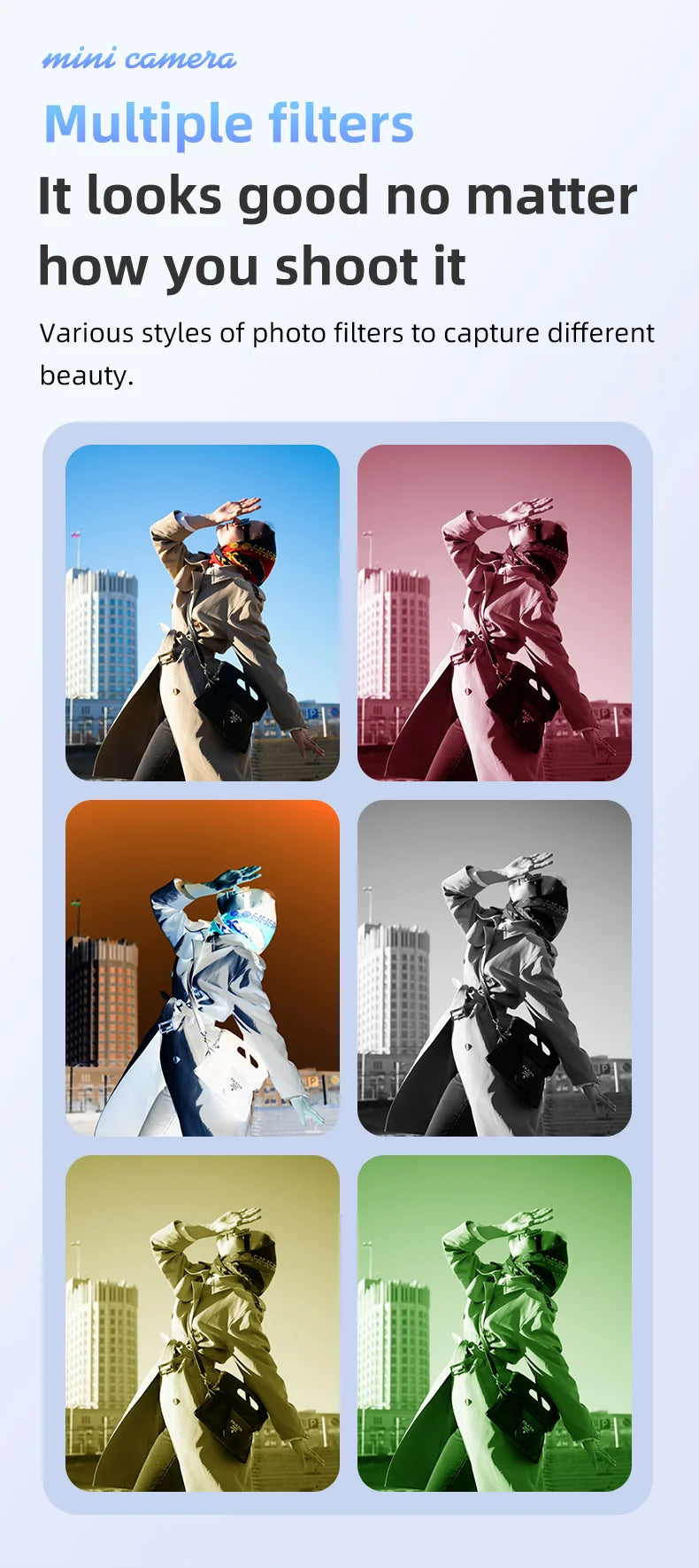 1080P Pocket Action Camera Portable with LED Retro Camera Outdoor Bodycam Mini Keychain Digital Cam 0.96-inch HD Video Recorder