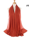 Muslim Chiffon Hijab Women Bubble Chiffon Scarf For Women Ladies Veil Muslim Islam Solid Color Malaysia Wrap Scarves