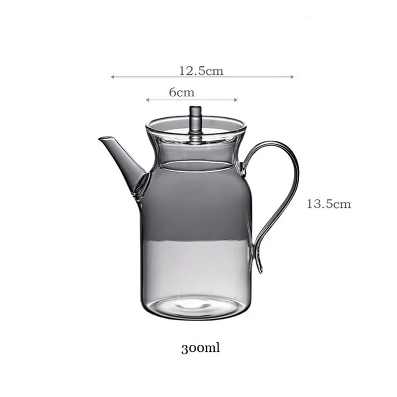 Retro Imitation Song Glass Teapot With Handle Kung Fu Tea Set Puer Kettle Bubble Tea Pot Household Teaware