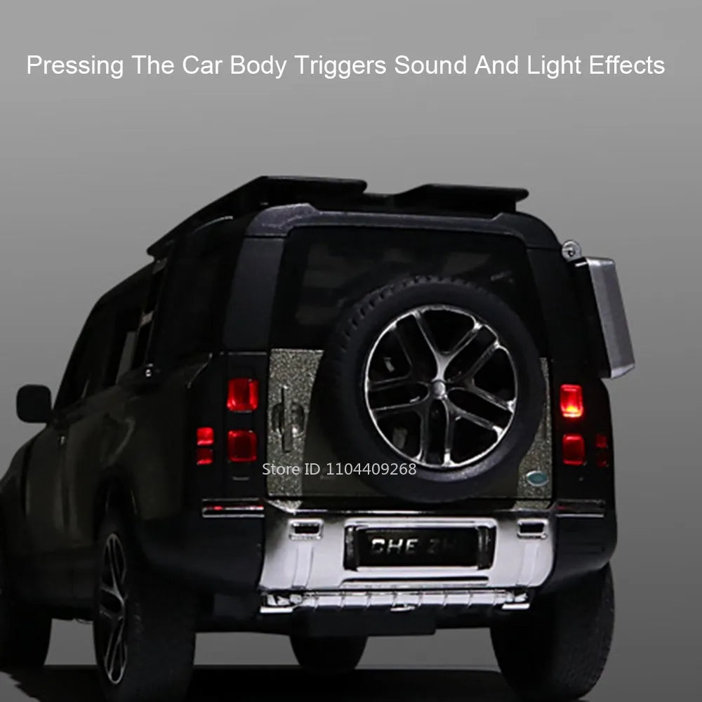1:24 Scale Land Rover Defender Range Rover Model Car Toy Metal Diecast Sound Light Off Road Vehicles Miniature Models Boys Gifts