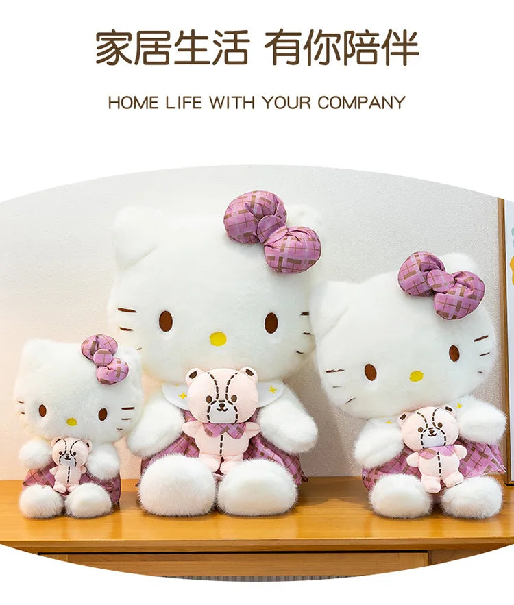 Purple Retro Cat Character Plush Stuffed Doll Toy